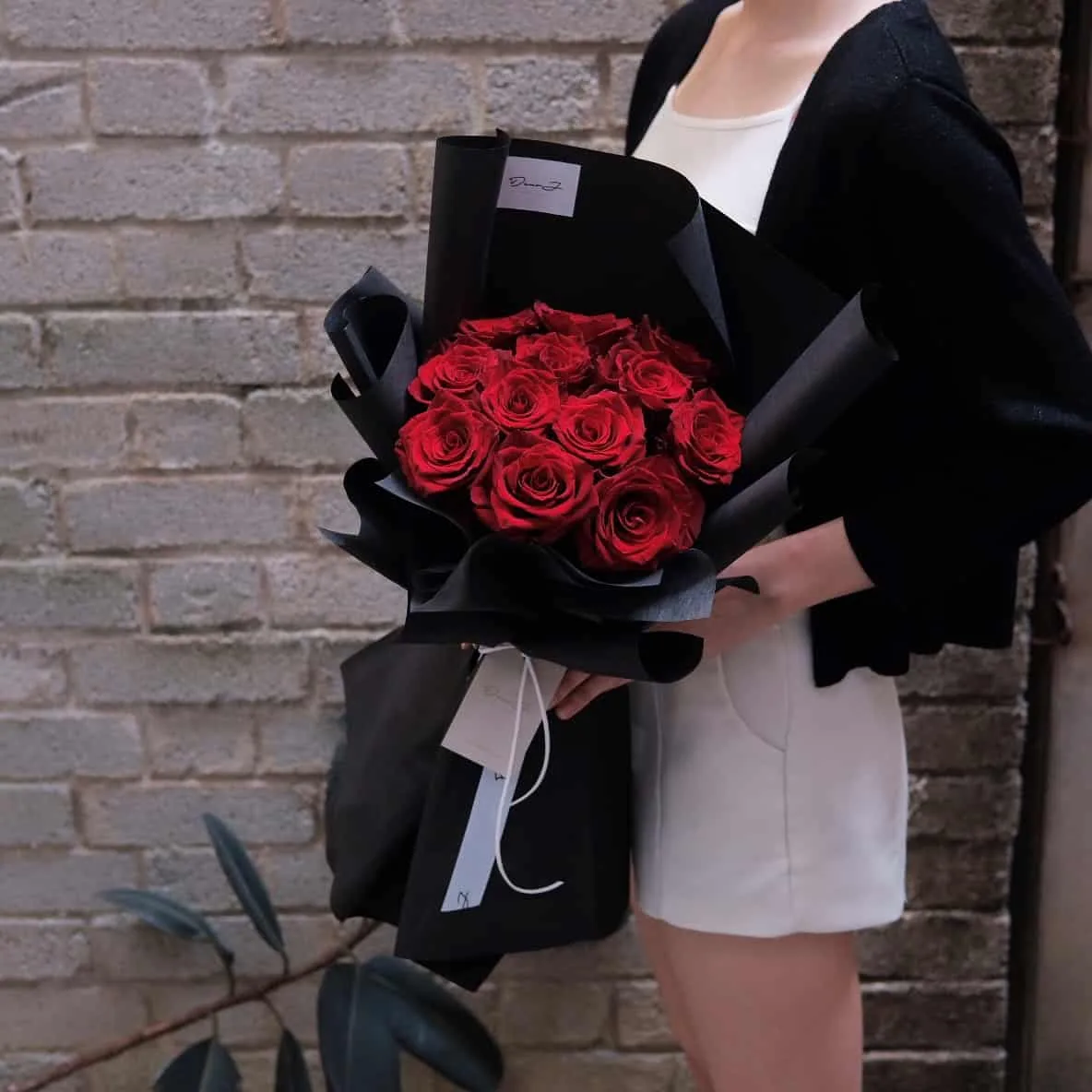 Ecuadorian Round Red Roses Bouquet 1