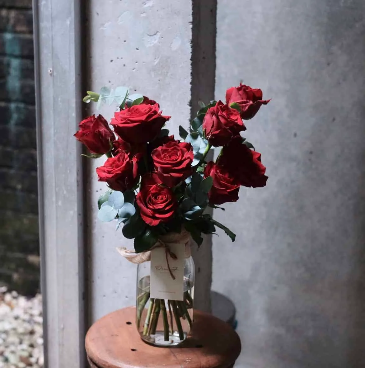 Red Roses in Jar 1