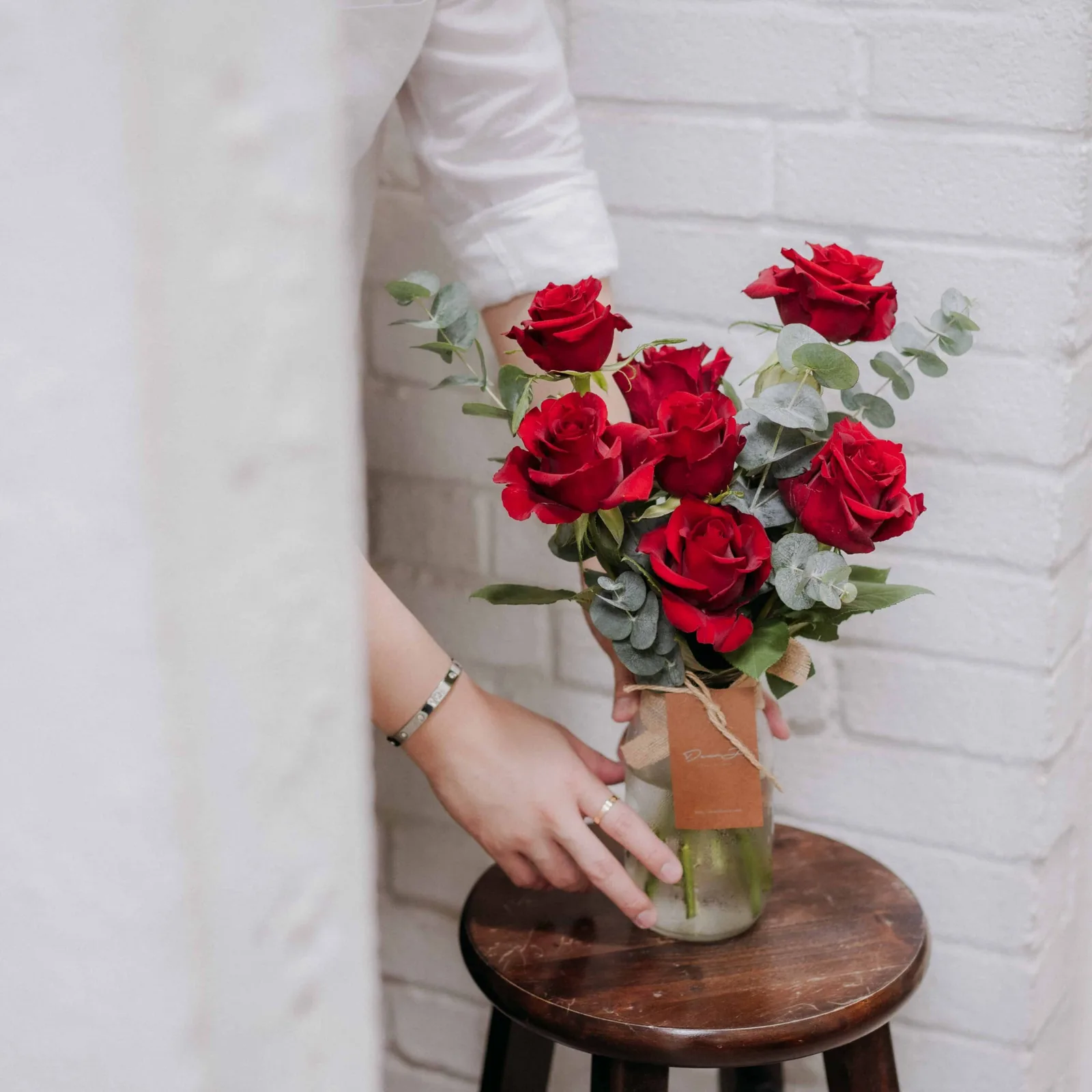 Red Roses in Jar 4