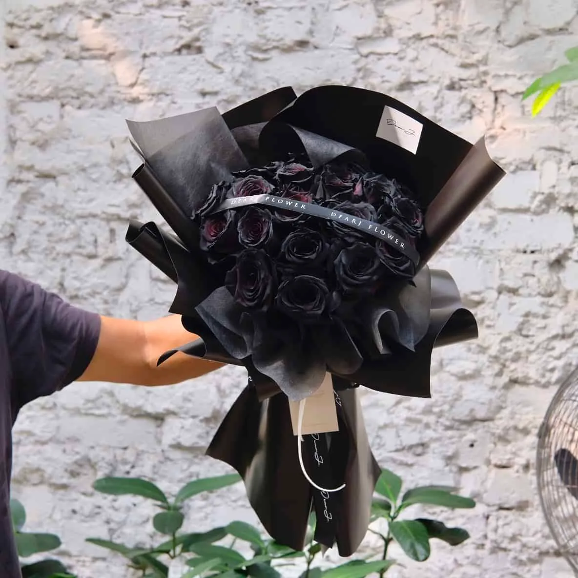 Ecuadorian Round Black Roses Bouquet