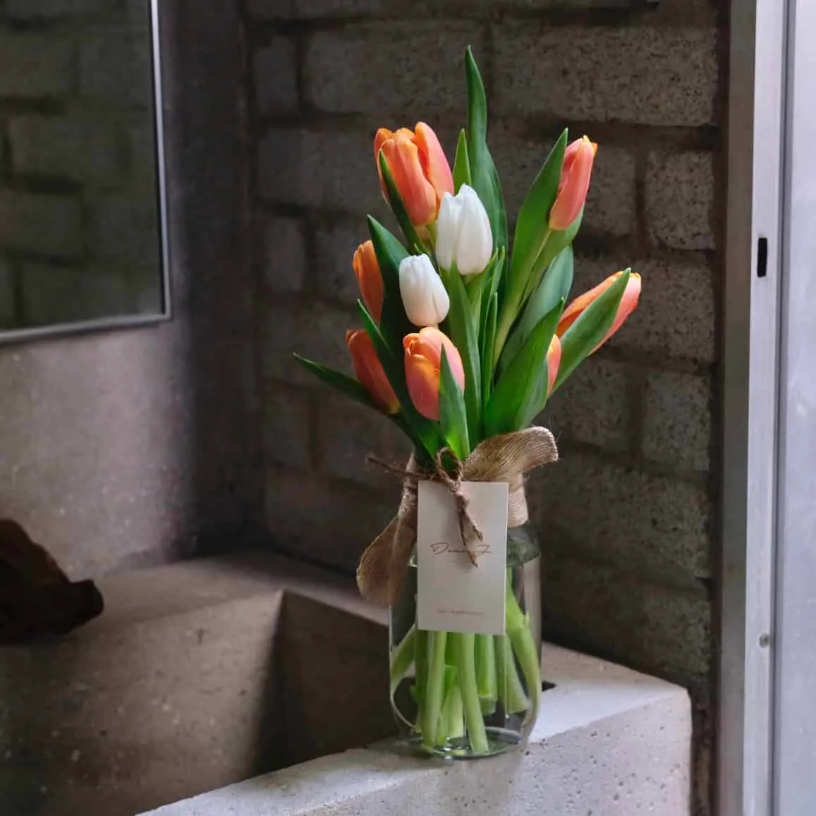 Mixed Color Tulips in Jar 5