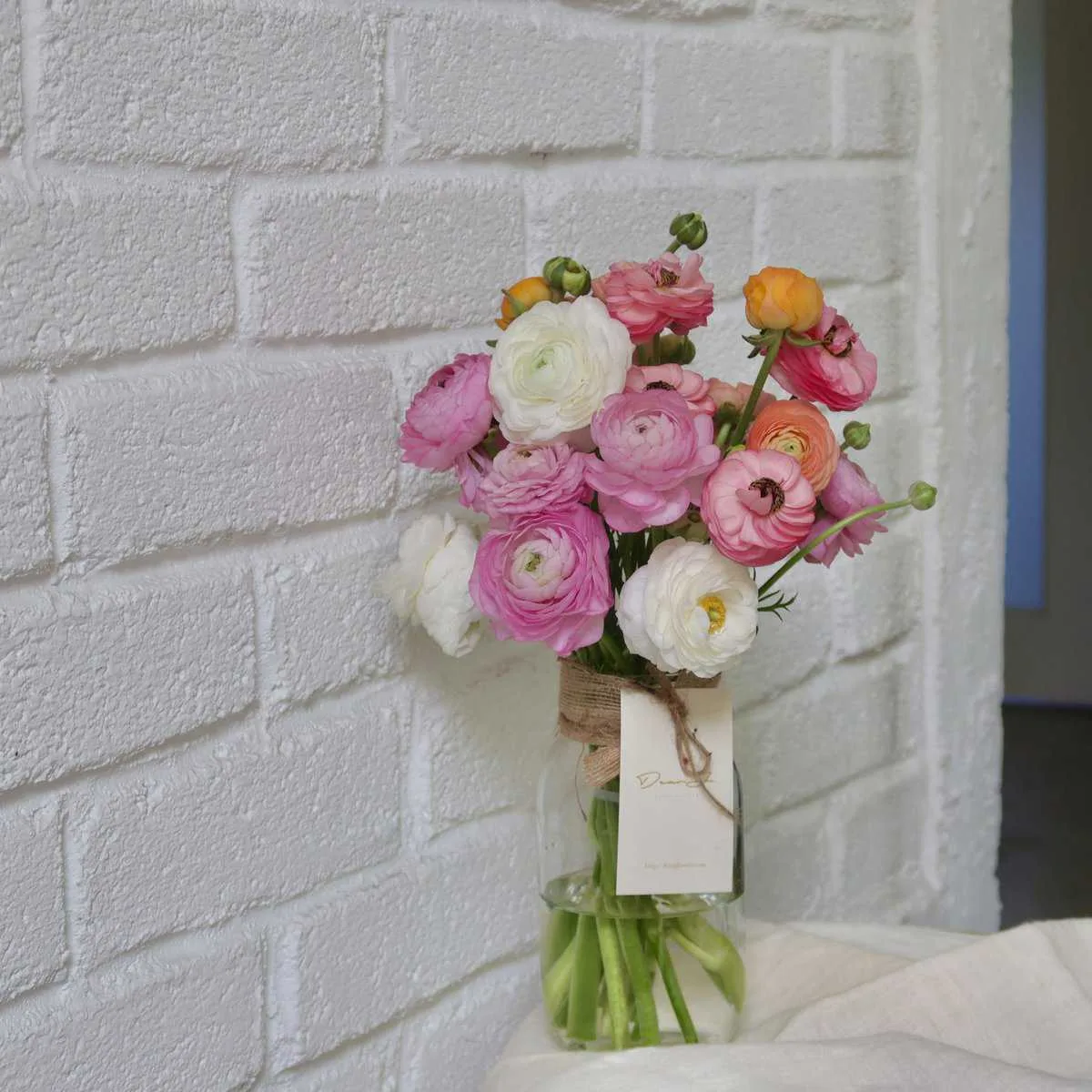Colourful Ranunculus in Jar