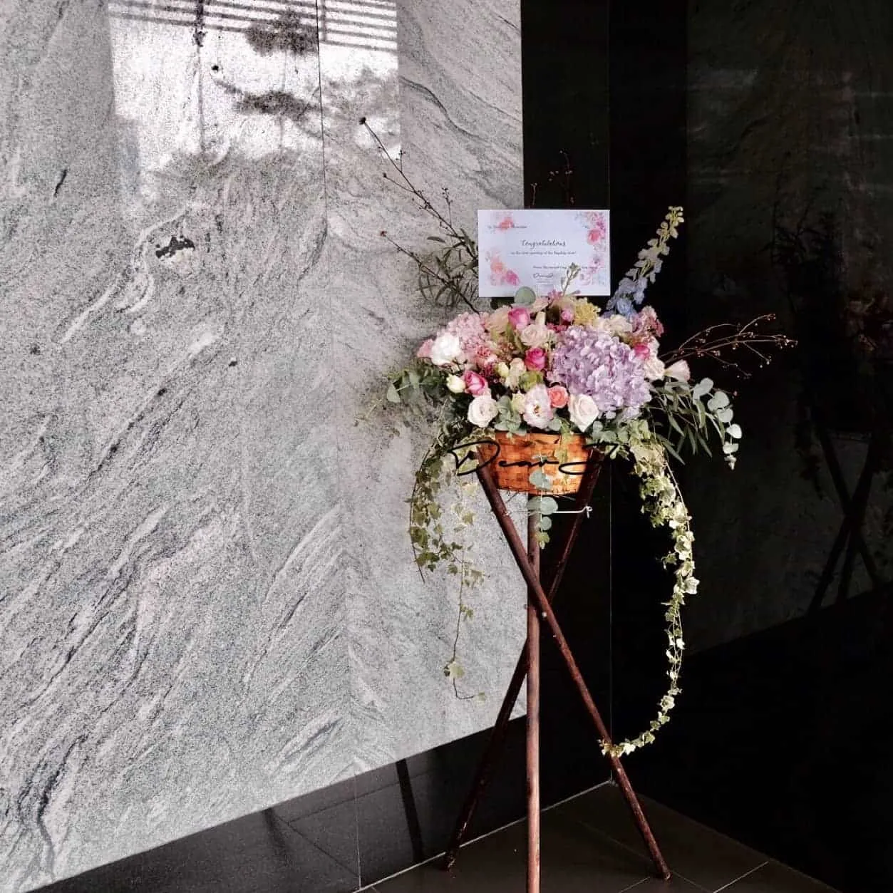 signature congratulatory flower stand