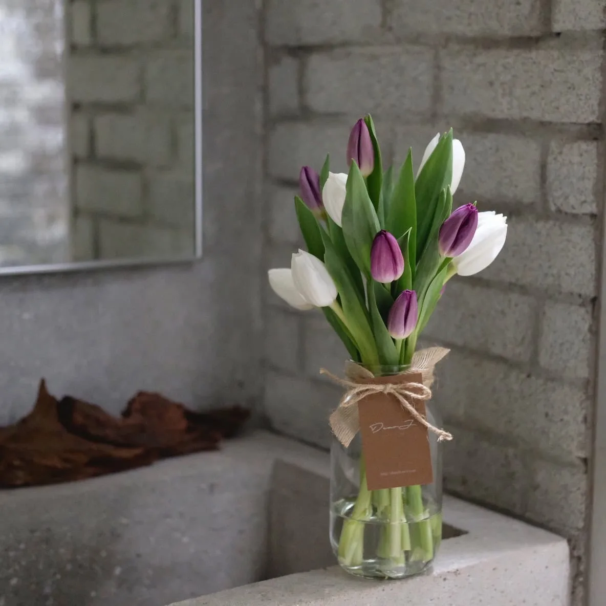 Mixed Color Tulips in Jar 2
