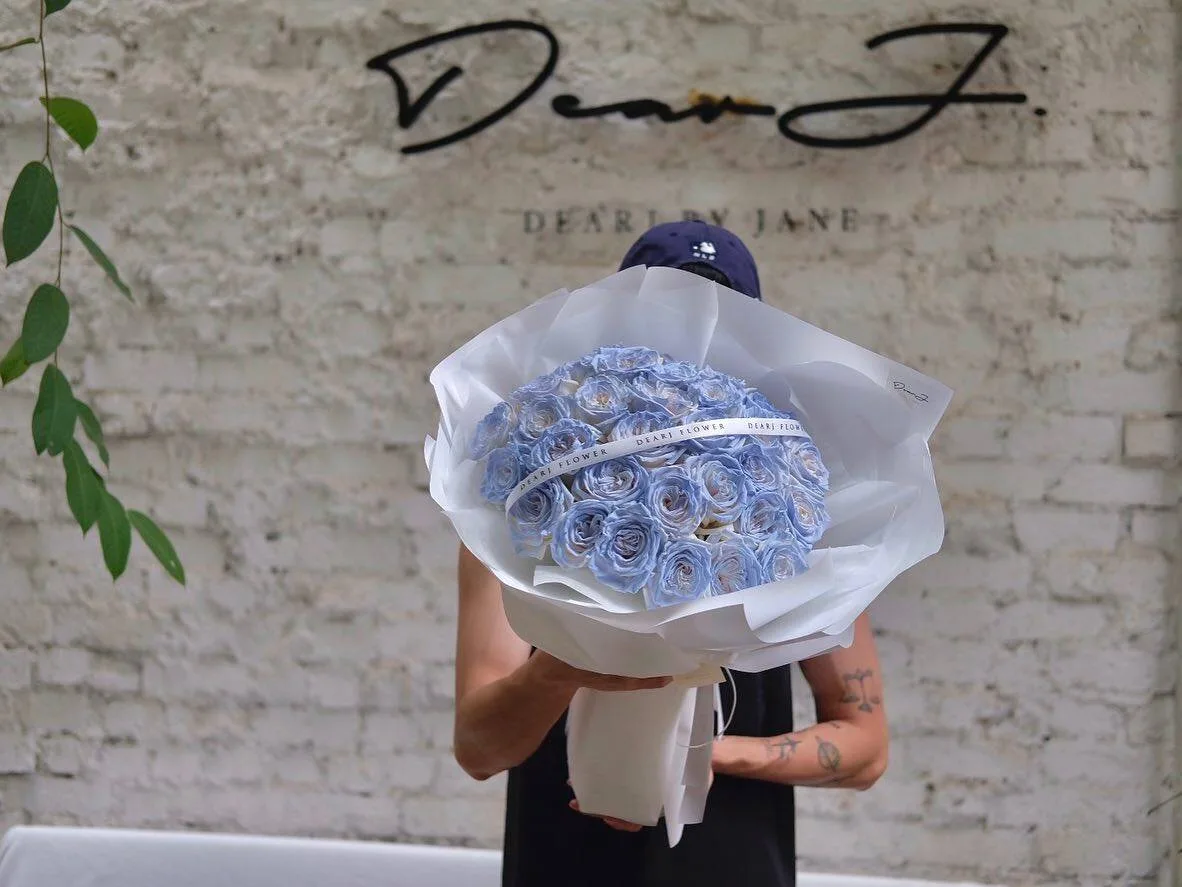 Pastel Blue Roses Bouquet