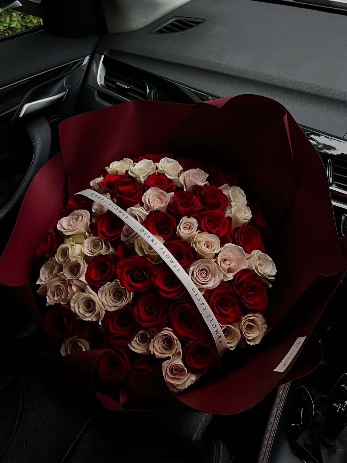 Ecuadorian Round Quicksand Red Roses Bouquet
