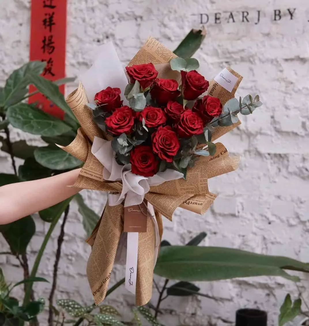 Rustic Red Roses Bouquet 3